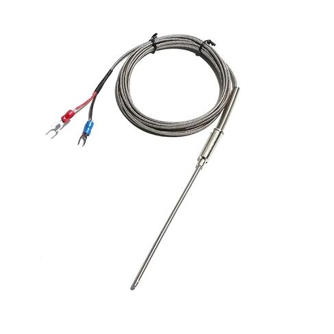 3.0M Type K WRNK-191 Probe Thermocouple Wire 0-1100 Degree 2-Wires Temperature Sensor Flexible 1Pcs(Probe 5x100mm) in Kuwait