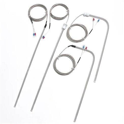 PT100/K/E/CU50 Type Thermocouple Thermal Resistance Temperature Sensor Right Angle 2M 1Pcs(PT100) in Kuwait