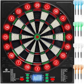 لوح رمي السهام الإلكتروني 34 لعبة، 355 شكلًا مختلفًا مع 12 سهمًا، وحدة تخزين سهام مضيئة لـ 12 سهمًا in Kuwait