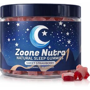 علكات النوم للبالغين - علكات خالية من الميلاتونين مع 5-HTP، وL-الثيانين، والمغنيسيوم وجذور الناردين - نباتية، وحلال، وخالية من السكر والغلوتين - الفراولة الحلوة، 60 قطعة in Kuwait