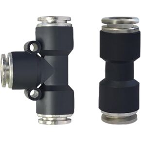 Metal Zinc Alloy Pneumatic Quick Plugs Connector PU Straight PE Tee T-type Air Pipe 1Pcs(ZincAlloyPU-4) in Kuwait