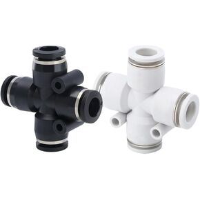 Pneumatic Quick Connector Cross Four-way PZA8/6/10/12/4 6/8/10/12mm Trachea 1Pcs(白色ZA-12) in Kuwait
