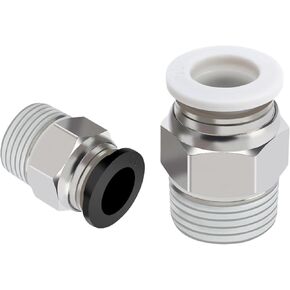 Pneumatic Copper Quick Connector Thread Straight PC4-M5 8/10-02 Trachea 6-01/12-04 Black And White 1Pcs(黑色PC12-04) in Kuwait