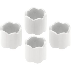 مجموعة حلقات مناديل أكريليك صدفية من GRAHAM DESIGN مكونة من 4 قطع (أبيض) - حوامل مناديل مزخرفة أنيقة لطاولة الطعام، وإكسسوارات الترفيه والحفلات الحديثة، هدية الانتقال لمنزل جديد in Kuwait