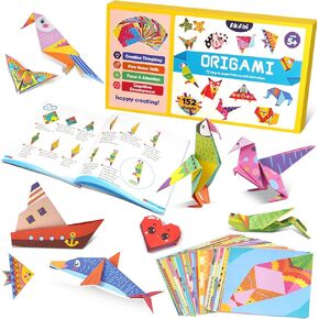 Origami Paper Kit for Kids Ages 5-8 8-12,152 Sheets Origami Paper Set - 72 Double Sided Patterns with Guiding Book,DIY Art and Crafts Kit Travel Activities Party Favor Gifts for Girls Boys in Kuwait