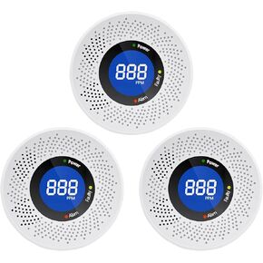 Carbon Monoxide Detectors, Travel Carbon Monoxide Detector Battery，Replaceable Battery Operated CO Detector Alarm with Digital Display for Warehouse, Kitchen, Restaurant,Hotel, Garage, 3 Packs in Kuwait