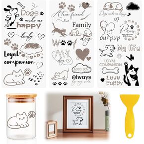 Rub on Transfers for Crafts, 6 Sheets Waterproof Rub on Transfer Stickers Rub on Transfer Decals for Furniture Crafts Forest Bear for DIY Home Decor in Kuwait