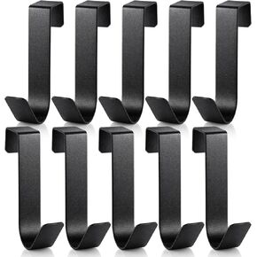 8 قطع خطافات معدنية سوداء على شكل حرف J، شديدة التحمل فوق باب الخزانة، خطافات مفردة لإكليل المطبخ، خطافات المطبخ فوق الخزانات لتعليق معطف المناشف، منظم تخزين موفر in Kuwait