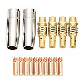 38PCS/Set Welding Accessories 15Ak Mig Contact Tip + Shroud Nozzle + Holder MB15 MIG Torch Consumables Parts Nozzle in Saudi Arabia
