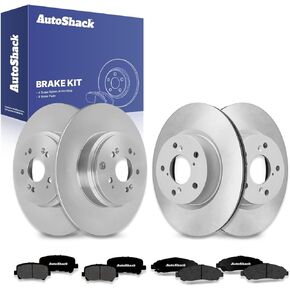 AutoShack Front & Rear Drilled & Slotted Brake Rotors Ceramic Brake Pads | Replacement for 2009-2015 Honda Pilot 2007-2013 Acura MDX 2010-2013 ZDX AWD | E-Coated | 12-PC Brake Kit | ShadowGuard in Kuwait