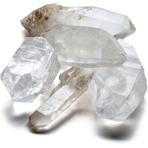 حزمة نقاط كوارتز KALIFANO (500+ قيراط) - كريستال Lemurian Reiki Cuarzo الخام عالي الطاقة يستخدم للوضوح والغرض - تتضمن بطاقة المعلومات (مملوكة ومدارة عائليًا) in Kuwait