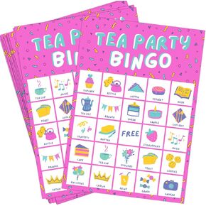 ألعاب حفلات أعياد الميلاد من ماركت للأطفال، ألعاب عيد ميلاد البنات، لعبة بينجو للأطفال، لعبة وردية، هدايا حفلات الشاي (20 بطاقة بينجو وردية) in Kuwait