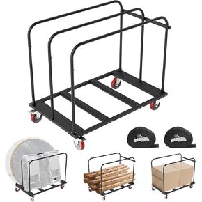 Folding Table Cart, Heavy Duty Drywall Cart 1800 LB & 10 Table Capacity, Table Dolly with 5" PU Swivel Wheels for Moving Box, Wood, Drywall, Panel, Party Events, Factory, Warehouse in Kuwait