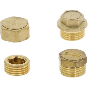 Brass Pipe Hex Head End Cap Fitting Male Thread 1/8"-1"(Male,1 PCS-1/8") in Kuwait