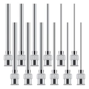 12 قطعة إبرة توزيع 1.5 بوصة صناعية من الفولاذ المقاوم للصدأ إبرة حادة طبية لملء السائل الإلكتروني والحبر والمزامنة 8G، 10G، 12G، 14G، 16G، 18G in Kuwait