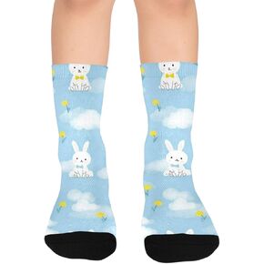 جوارب Bunnies Cloud Blue للمشي لمسافات طويلة - جوارب شتوية حرارية سميكة دافئة للأطفال الصغار للأولاد والبنات للمدرسة، والارتداء اليومي والأنشطة الخارجية in Kuwait