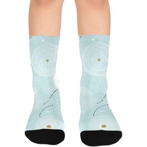 جوارب للمشي لمسافات طويلة بتصميم دوائر ناعمة باللون الأخضر - جوارب شتوية حرارية سميكة دافئة للأطفال الصغار للأولاد والبنات للمدرسة، والارتداء اليومي والأنشطة الخارجية in Kuwait