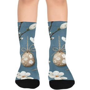 جوارب المشي لمسافات طويلة على شكل بيضة عيد الفصح باللون الأزرق من ماجنوليا - جوارب شتوية حرارية سميكة دافئة للأولاد والبنات للمدرسة، والارتداء اليومي والأنشطة الخارجية in Kuwait