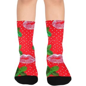 جوارب المشي لمسافات طويلة باللون الأحمر الشفاه - جوارب شتوية حرارية سميكة دافئة للأطفال الصغار للأولاد والبنات للمدرسة، والارتداء اليومي والأنشطة الخارجية in Kuwait