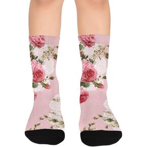 جوارب من الدانتيل الوردي الوردي للمشي لمسافات طويلة - جوارب شتوية حرارية سميكة دافئة للأطفال الصغار للأولاد والبنات للمدرسة، والارتداء اليومي والأنشطة الخارجية in Kuwait