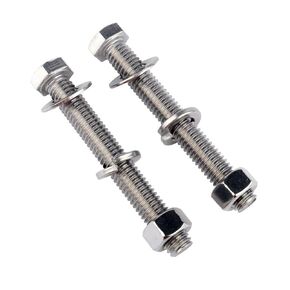 1/4-20 × 2-1/2 بوصة مسمار برأس سداسي وصواميل غسالات مسطحة وقفل، 304 من الفولاذ المقاوم للصدأ ملولبة بالكامل، 8 مجموعات in Kuwait