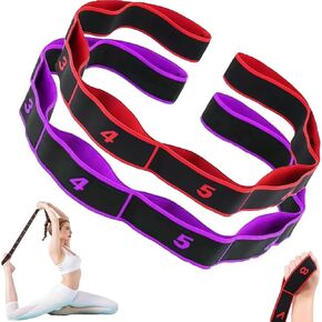 （2Pcs） Numbered Resistance Bands for Glutes & Yoga, Adjustable Pull Rope for Full Body Workout, Arm Leg Exercise Equipment for Home Gym Training(Red&Purple in Kuwait