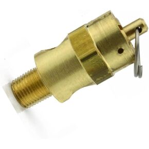 250-1/8-175 صمام تخفيف ضغط أمان ضاغط الهواء - لأجزاء خزان تخزين ضاغط الهواء Conrader - صمام منبثق للخزان - 1/8 بوصة NPT 175 PSI 153 SCFM إجمالي طول الصمام: 1-3/4 بوصة نحاس صلب in Kuwait