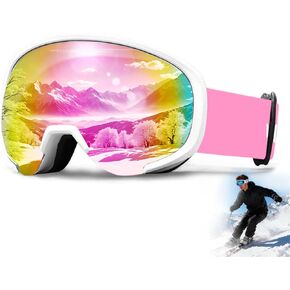 نظارات التزلج/التزلج على الجليد للرجال والنساء، نظارات الثلج، نظارات OTG المضادة للضباب 100% للحماية من الأشعة فوق البنفسجية على الجليد in Kuwait