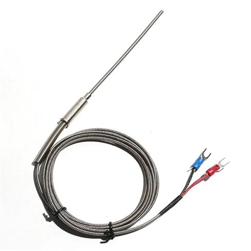 1.5M K-type WRNK-191 Thermocouple Stainless Steel Braiding Insulated Wire 100/200/300mm Bendable Probe 1Pcs(Probe 5x100mm) in Kuwait