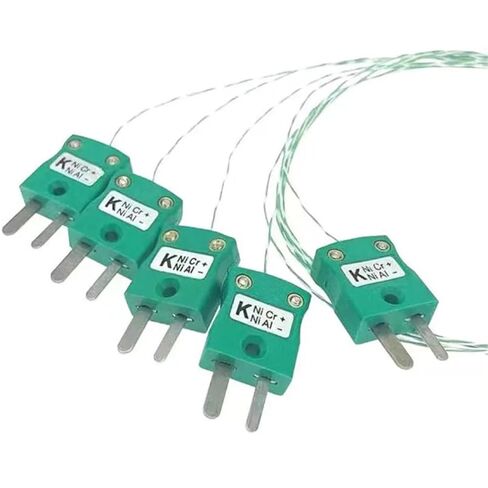 Green K Type Thermocouple Connector Plugs and Socket Furnace Temperature Test Line 1M 2M 220℃ Solder Joint Measurement 1Pcs(K Plug x 1.5M Cable) in Kuwait