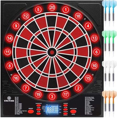 Electronic Dartboard 34 Games 355 Variations with 12 Darts Illuminated Dartboard Dart Storage for 12 Darts in Saudi Arabia