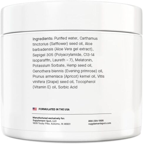 كريم الميلاتونين لنوم مريح - مكمل الميلاتونين للنوم يعيد ضبط ساعة الجسم البيولوجية - خالي من البارابين والعطور لتقليل الخطوط الدقيقة والتجاعيد - كريم نوم طبيعي (4 أونصة) in Kuwait