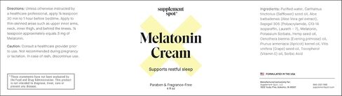 كريم الميلاتونين لنوم مريح - مكمل الميلاتونين للنوم يعيد ضبط ساعة الجسم البيولوجية - خالي من البارابين والعطور لتقليل الخطوط الدقيقة والتجاعيد - كريم نوم طبيعي (4 أونصة) in Kuwait