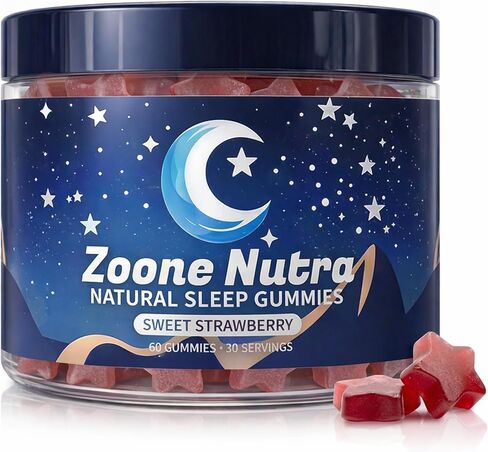 علكات النوم للبالغين - علكات خالية من الميلاتونين مع 5-HTP، وL-الثيانين، والمغنيسيوم وجذور الناردين - نباتية، وحلال، وخالية من السكر والغلوتين - الفراولة الحلوة، 60 قطعة in Kuwait