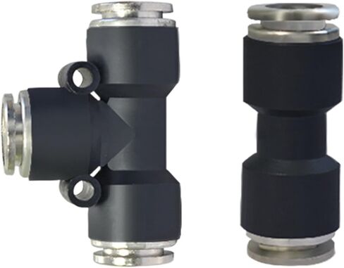 معدن سبائك الزنك هوائي المقابس السريعة موصل PU مستقيم PE تي شيرت T-نوع أنابيب هواء 1 قطعة (ZincAlloyPU-4) in Kuwait