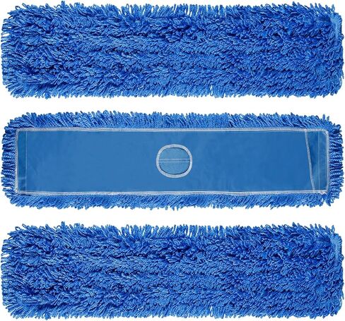 DR DAPPER 36-Inch Microfiber Dust Mop Head, Medium Washable Commercial Mop Head Replacement for Floor Cleaning, Sweeper and Janitorial Industrial (Blue-3 Pack) in Saudi Arabia