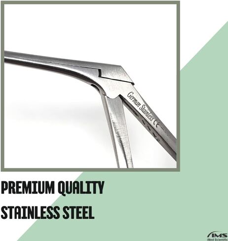 Micro Alligator Forceps ENT Hartman Lab Instruments for Ear Wax Removing Comes with Angled Shank and Crocodile Style Serrated Jaws Made of Stainless Steel (6.5" shank - silver) in Kuwait