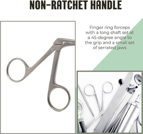 Micro Alligator Forceps ENT Hartman Lab Instruments for Ear Wax Removing Comes with Angled Shank and Crocodile Style Serrated Jaws Made of Stainless Steel (6.5" shank - silver) in Kuwait