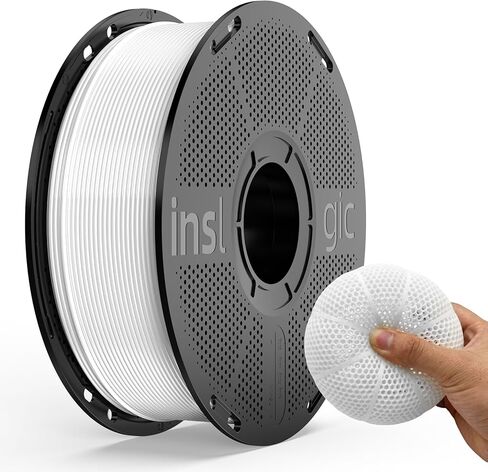 Inslogic TPU Filament 1.75mm Flexible Roll, Tup 95A Soft 3D Printer Filament, 1kg Detachable Spool (2.2 lbs), Fit Most 3D Printer (TPU Black) in Kuwait