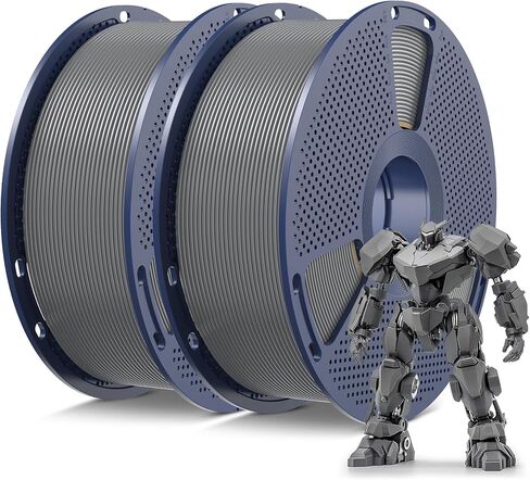 خيوط طابعة SUNLU PLA ثلاثية الأبعاد، خيوط PLA ملفوفة بدقة 1.75 مم، دقة الأبعاد +/- 0.02 مم، مواد مستهلكة جيدة لتغليف الفراغ، PLA 2 كجم إجمالاً، 1 كجم لكل بكرة، عبوة من 2، رمادي + رمادي in Kuwait