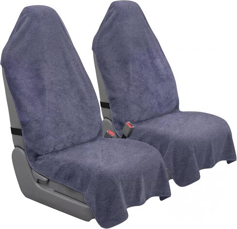 غطاء منشفة مقعد السيارة ، واقي مقعد أمامي عالمي 2 مساءً للسيارات وسيارات الدفع الرباعي والشاحنات ، وغطاء مقعد للعرق منشفة للسيارة للصالة الرياضية واليوغا والسباحة والحيوانات الأليفة والسفر العائلي والرمادي الداكن in Kuwait