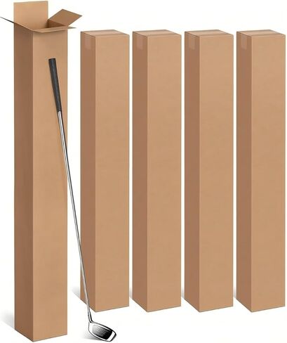 5 عبوات من صناديق شحن نادي الجولف، صندوق نادي الجولف من الورق المقوى المموج بطول 48x4x4 بوصة للشحن والتعبئة والنقل والبريد in Kuwait