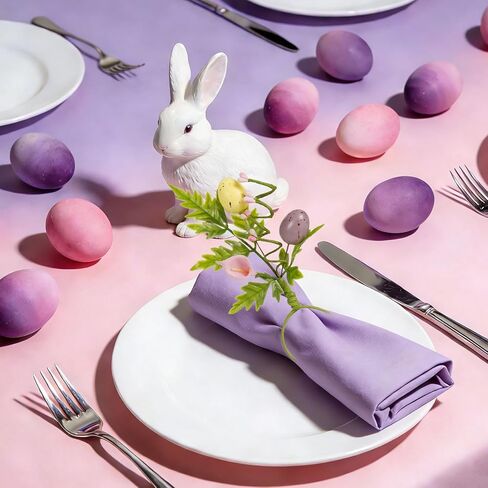 Easter Eggs Napkin Rings Set of 8, Farmhouse Spring Napkin Ring Holder Buckles for Family Holiday, Easter Party, Table Dinner Decor in Saudi Arabia