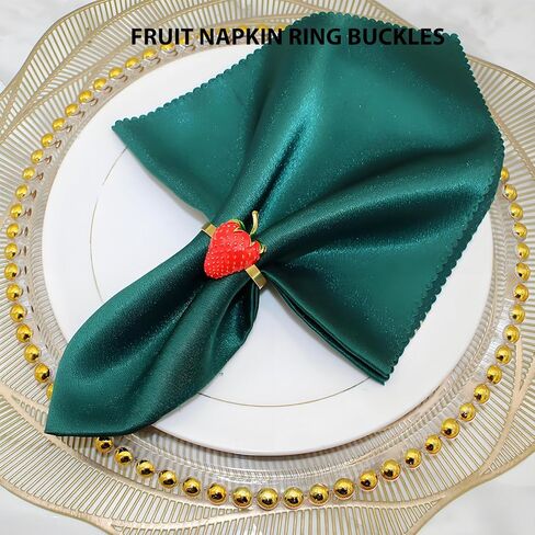 مجموعة حلقات مناديل الفراولة مكونة من 6 قطع، أبازيم حلقية مناديل الفاكهة، حلقات حامل مناديل الصيف حلقات مناديل حمراء للمزرعة لتناول الطعام الأنيق وحفلات الزفاف والاحتفالات اليومية للولائم in Kuwait