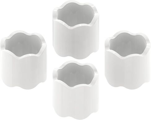 مجموعة حلقات مناديل أكريليك صدفية من GRAHAM DESIGN مكونة من 4 قطع (أبيض) - حوامل مناديل مزخرفة أنيقة لطاولة الطعام، وإكسسوارات الترفيه والحفلات الحديثة، هدية الانتقال لمنزل جديد in Kuwait
