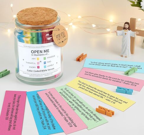 Bible Verse Jar, Inspirational Christian Gifts for Women, Men, Mom, Dad, Graduation, Birthday, Baptism, Christmas, Read Me When Bible Verses Jar with 108 Handpicked for Emotions and Feelings in Kuwait