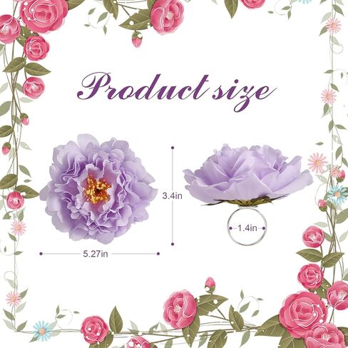 Handmade Faux Flower Napkin Rings Set of 6, Floral Peony Napkin Ring Holder for Table Decor, Wedding, Mother's Day, Family Banquet, Dinner Setting(Purple) in Saudi Arabia