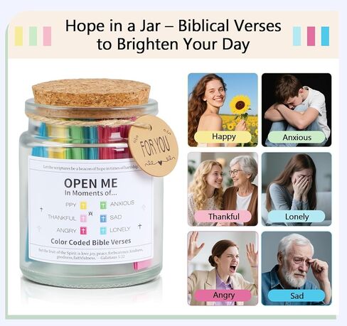 Bible Verse Jar, Inspirational Christian Gifts for Women, Men, Mom, Dad, Graduation, Birthday, Baptism, Christmas, Read Me When Bible Verses Jar with 108 Handpicked for Emotions and Feelings in Kuwait
