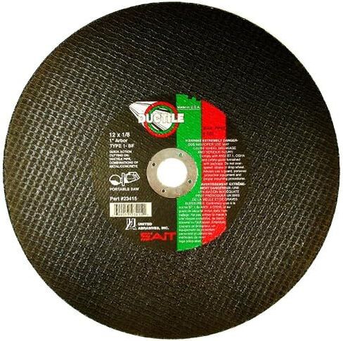 United Abrasives- SAIT 23415 Type 1 12-Inch x 1/8-Inch x 1-Inch 6300 Max RPM Ductile Portable Saw Cut-Off Wheel, 10-Pack in Saudi Arabia