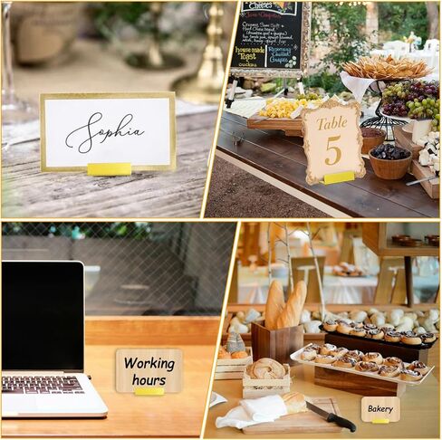 24 Pcs Gold Place Card Holders, Wedding Table Number Holder, Cards Stand Name Menu Stand for Table Numbers, Food Signs, Memo Notes, Centerpieces, Wedding Reception, Party, Birthday in Saudi Arabia